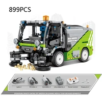 technical city vehicle building block radio 2 4ghz remote control cleaning sweeper assemble brick app rc toy collection for gift