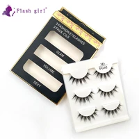 flash girl 3d04 fg02 good grade 3 pairs 100 handmade 3d mink false eyelashes with packaging box