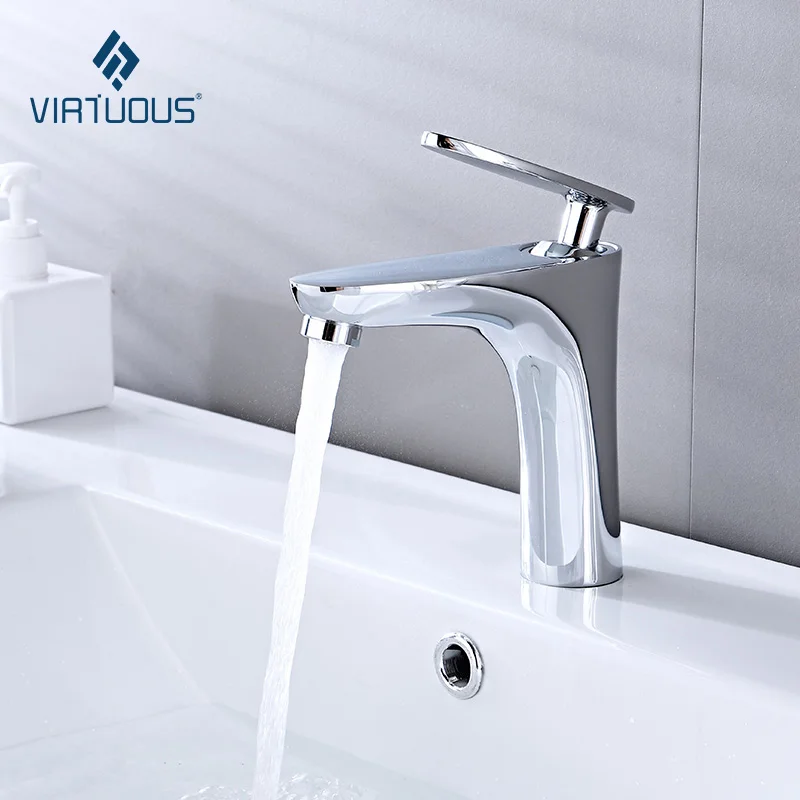 Кран для раковины кран холодной и горячей ванной комнаты хромированный воды с