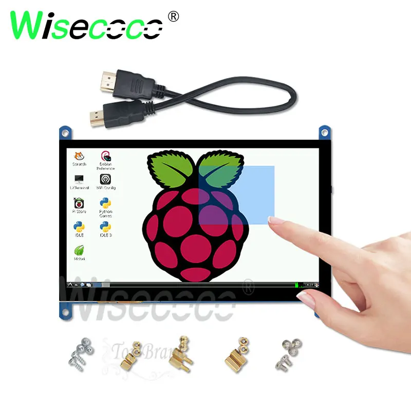 Raspberry pi сенсорный монитор 7 дюймов 1024x600 ips дисплей с платой драйвера 5 точечным