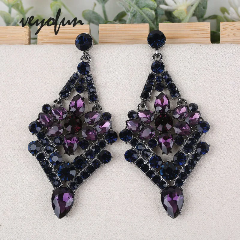 

Veyofun Hyperbole Crystal Rhinestone Drop Earrings Bridal Dangle Big Earrings Fashion Jewelry for Women Gift New Wholesale