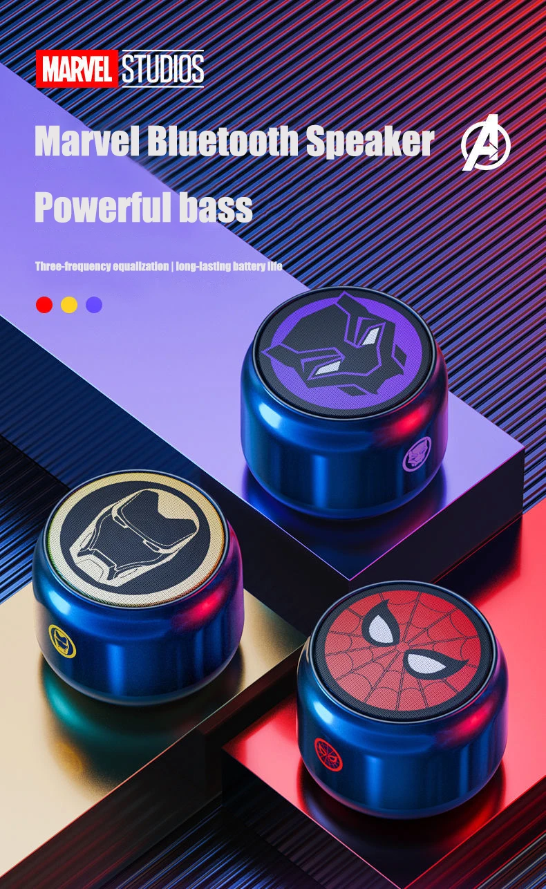 Беспроводные Bluetooth-колонки Marvel Iron Man мини-сабвуфер стерео стереозвук HiFi уличный
