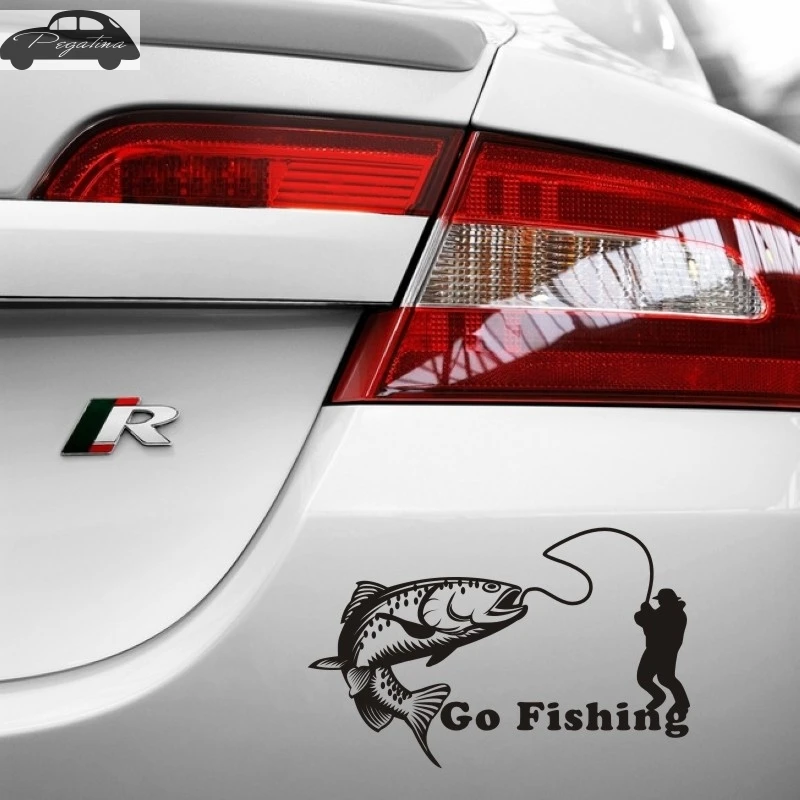 Форель рыба лосось автомобиль наклейка Go Рыбалка постер с лодкой наклейки декор