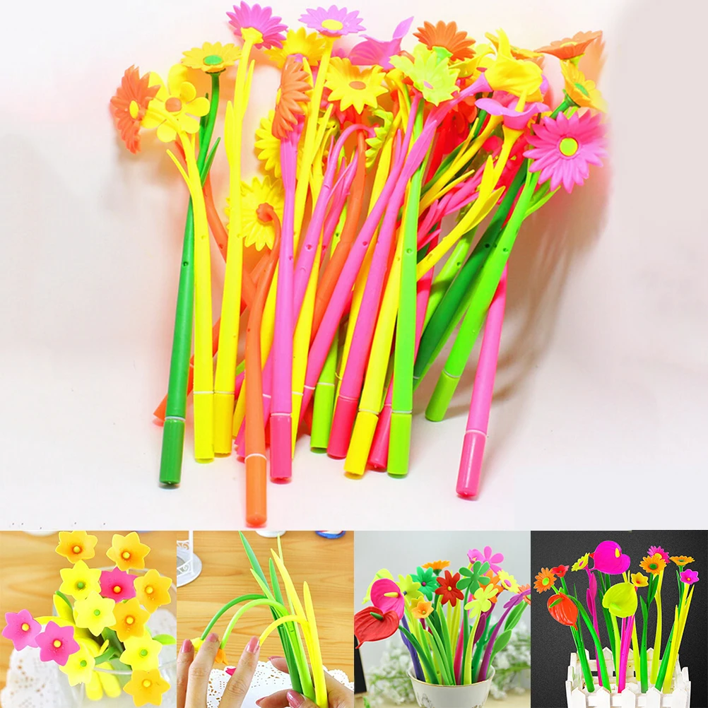 1 шт. черные чернила Bloom цветочный гель с цветами ручка для канцелярская бумага