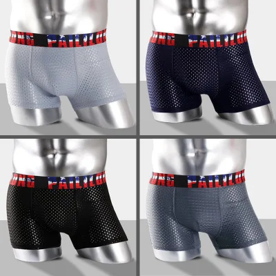 

4pcs/Lot Men's Cotton Boxer For Men Homme Underpants Male Panties Breathbale Shorts U Convex Pouch Plus Size L-3XL Underwear