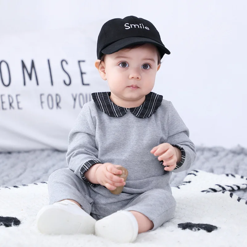 

2021 Baby Bodysuit Newborn Babys Birthday Clothes 0-2-Year-Old Childrens Clothing Gentleman Toddler Boys Long Sleeves One-Piece