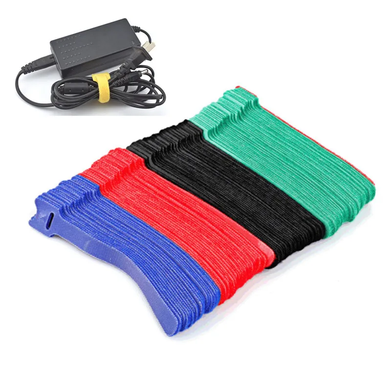 

50Pcs/Lot 150*12mm Reusable Nylon Cable Ties Hook and Loop Cable Tie with Eyelet Hole Cables Organizer Hook Loop Sticky Straps