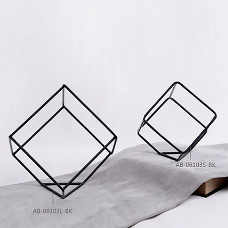 Простой Современный Железный квадратный подсвечник черная металлическая