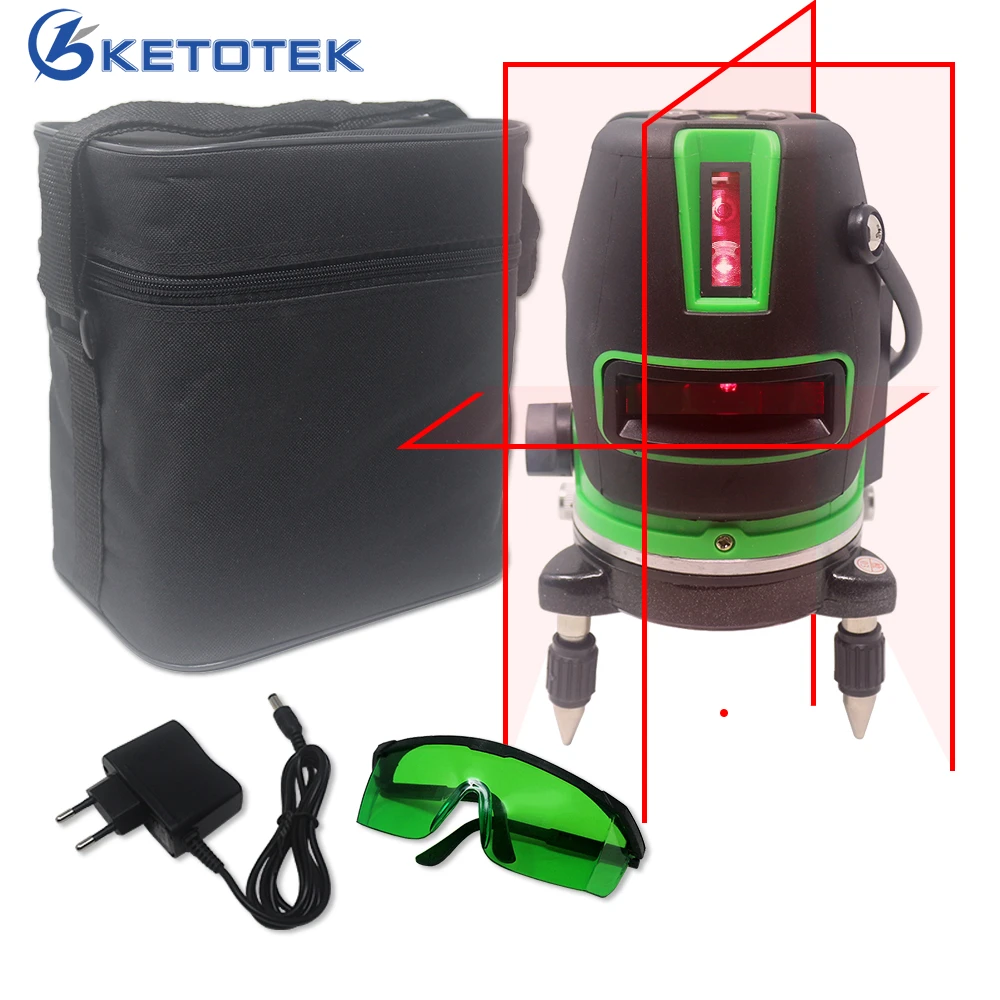 Лазерный уровень с 5 красными линиями и 6 точками 360 нм|Лазерные уровни| |