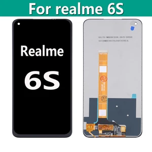 original 6 5 for realme 6s rmx2002 lcd display screen touch digitizer with frame assembly repair accessories free global shipping