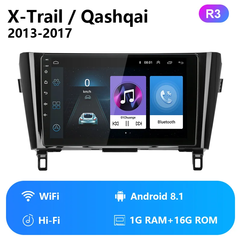 R3 2 Din 2G+ 32G Android Автомагнитола для Nissan X-Trail X Trail 3 T32 2013- 4G чистая стерео DSP RDS gps навигация gps головное устройство - Цвет: R3