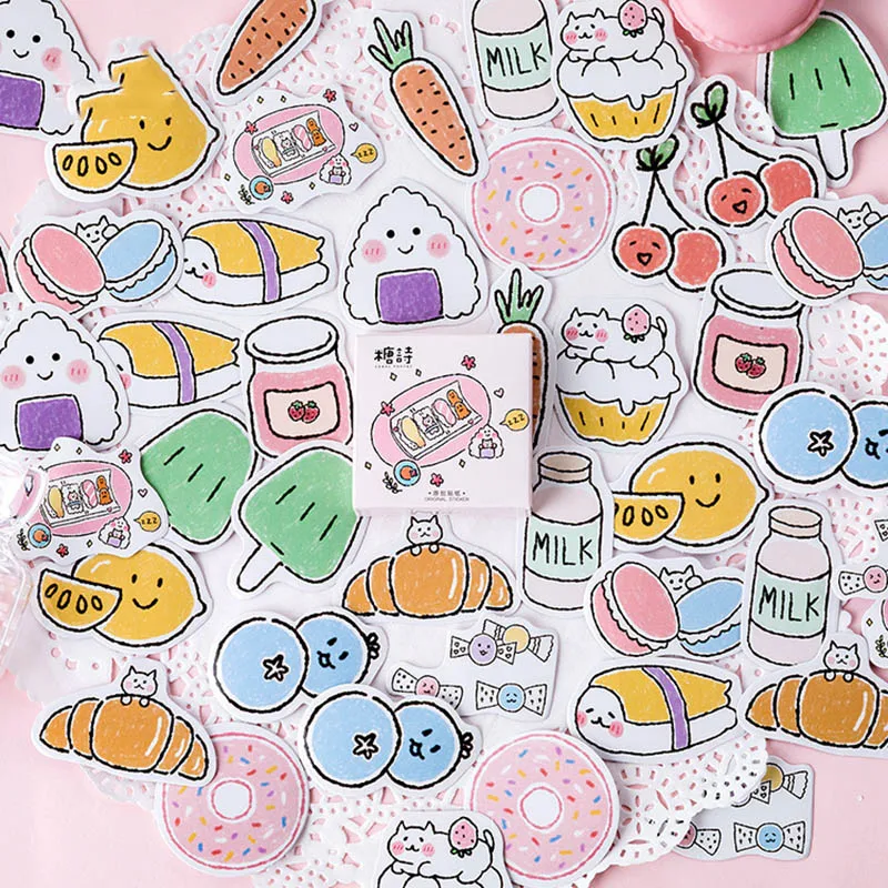 45 шт. Kawaii Еда Декор милый стикер молоко стикер для канцелярских товаров пуля журнал наклейка для детей девочек DIY Скрапбукинг дневник