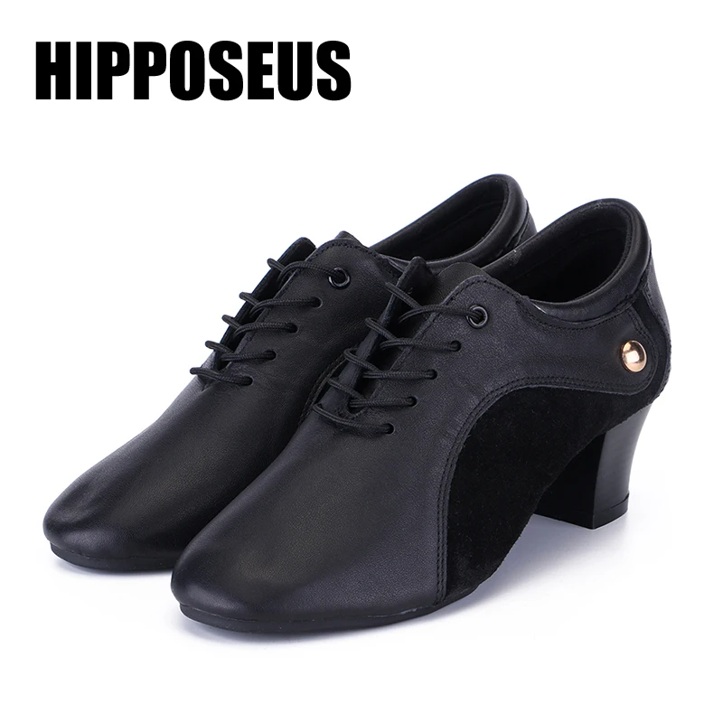 

Hipposeus Men Dance Shoes Ballroom Latin Boy Dance Shoes Samba Modern Jazz Tango Dancing Shoes Genuine Leather Salsa Wholesale