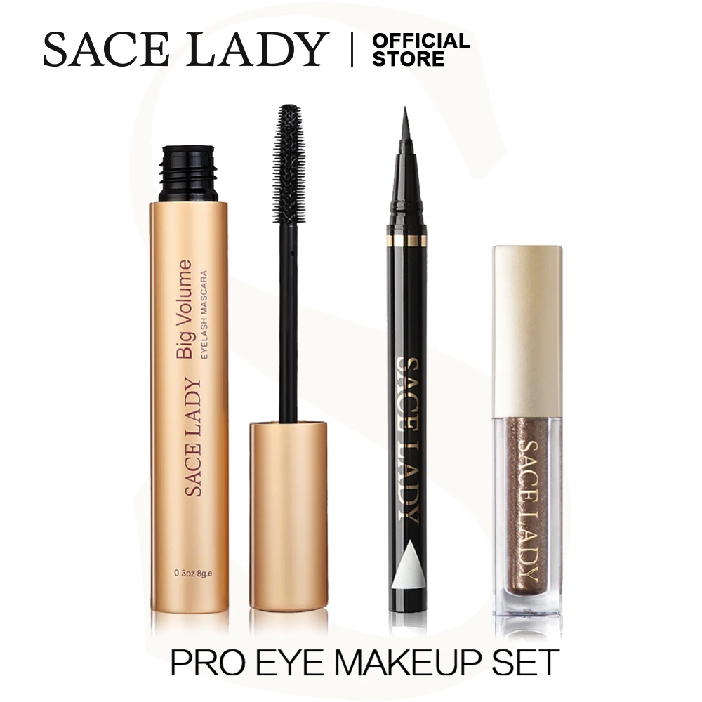 SACE LADY профессиональный набор для макияжа глаз блестящие тени век Черная Подводка