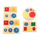 Обучающие игрушки Монтессори, Детские геометрические Обучающие инструменты, деревянные головоломки в форме малыша, практичные материалы для рук и глаз