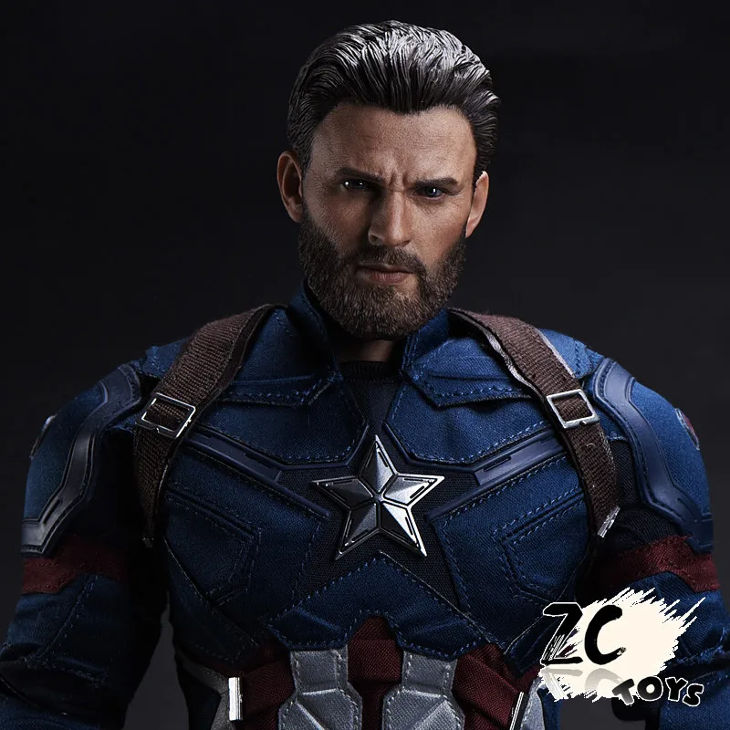 ZCTOYS 1/6 T-05 капитан американская голова скульптурная борода версия Стива Роджерс головка резьба для 12 дюймов мужские DIY фигурки