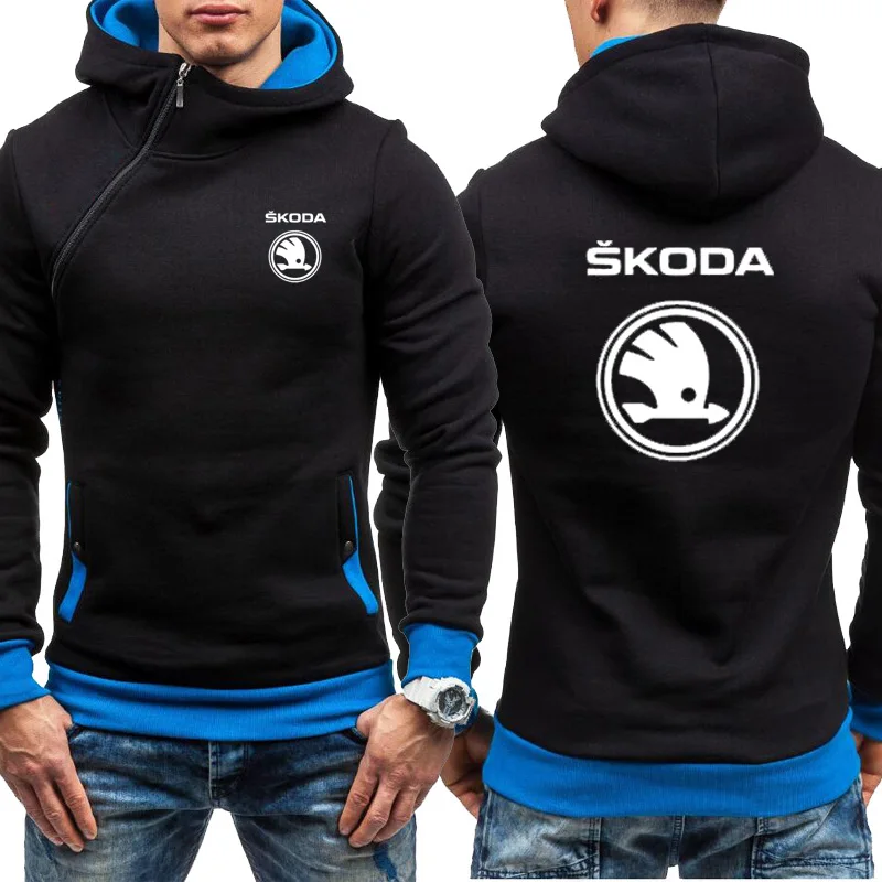 

Men's Hoodie Skoda Car Logo Printing Spring Autumn Casual Men's Pullover High Quality Cotton Men's Oblique Chain Sweatshirt