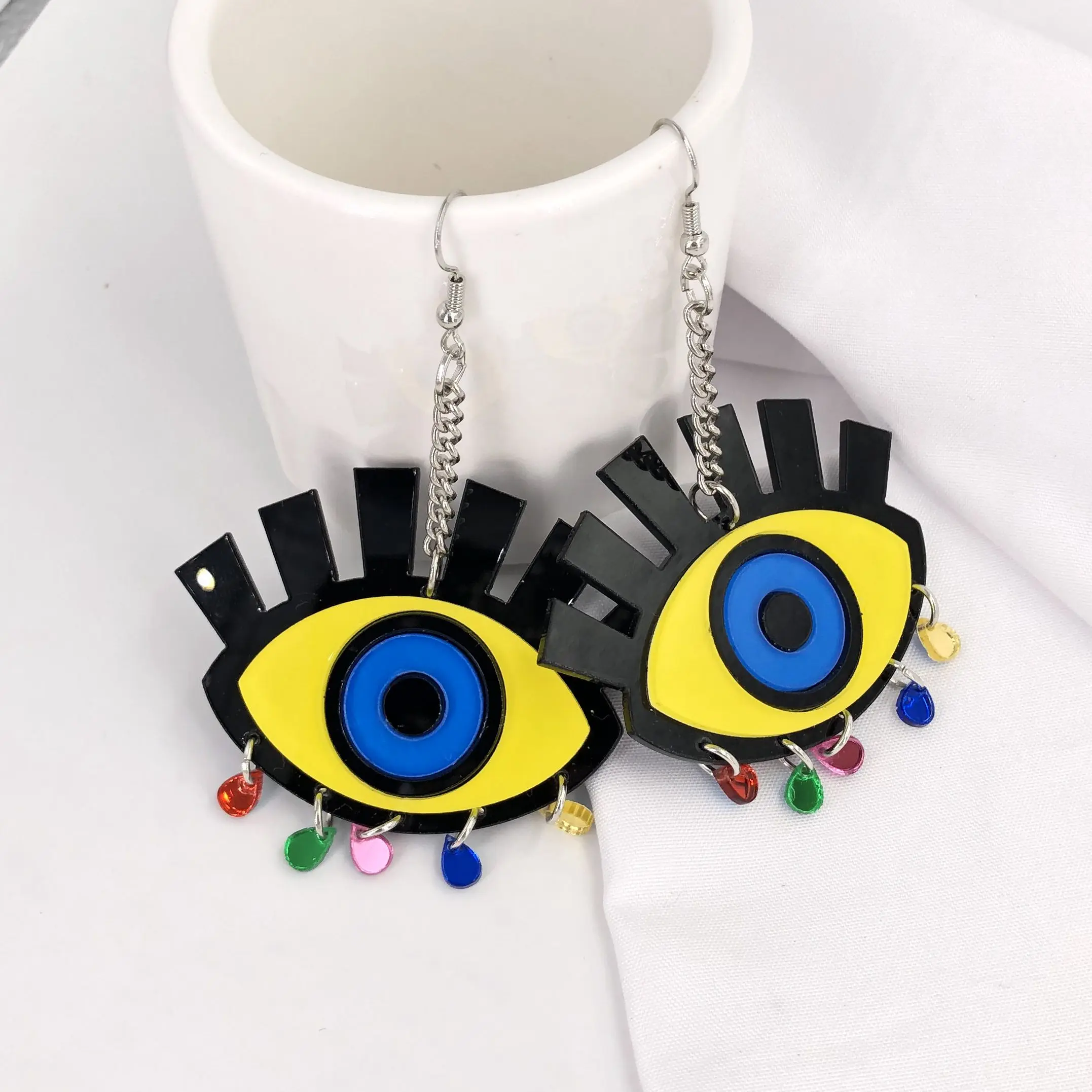 Акриловые Длинные серьги капли в стиле хип хоп для ночного клуба большие женские