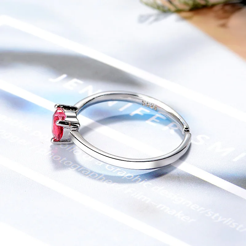 

2021 New 925 Sterling Silver Crystal Heart Shape Rings For Women Wedding Party Jewelry jz586
