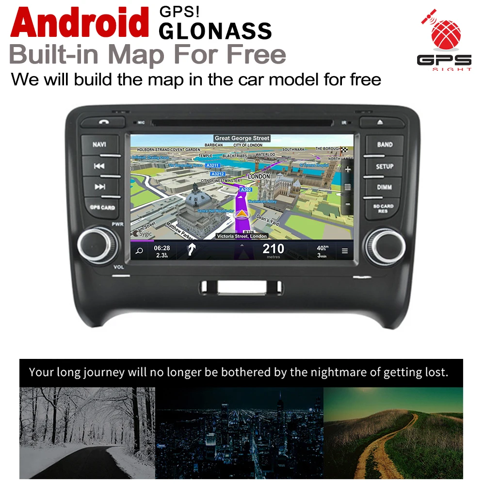 Автомобильный DVD GPS Navi Map HD IPS экран DSP стерео Android 8 0 для AUDI TT 8J 2006 ~ 2014 MMI