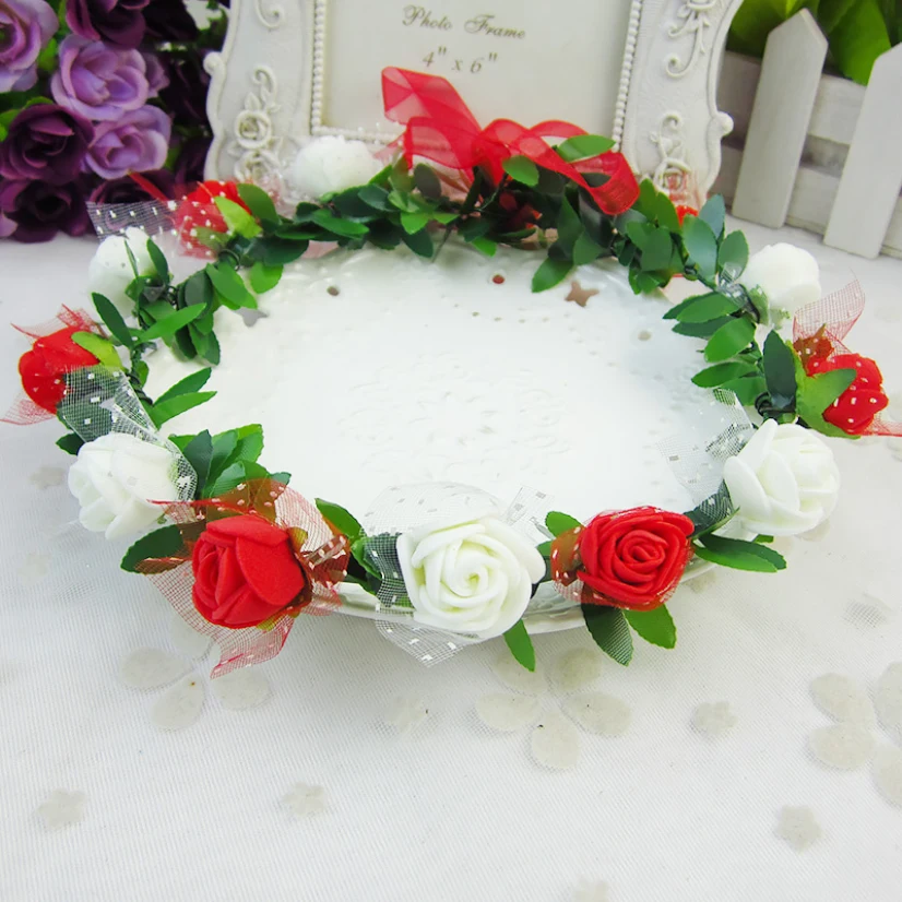 

Beauty Headband Simulation Rose Bubble Girls Women Children's Hair Bands Bride Fairy Wreath Hair Hoop Decoration Supplies