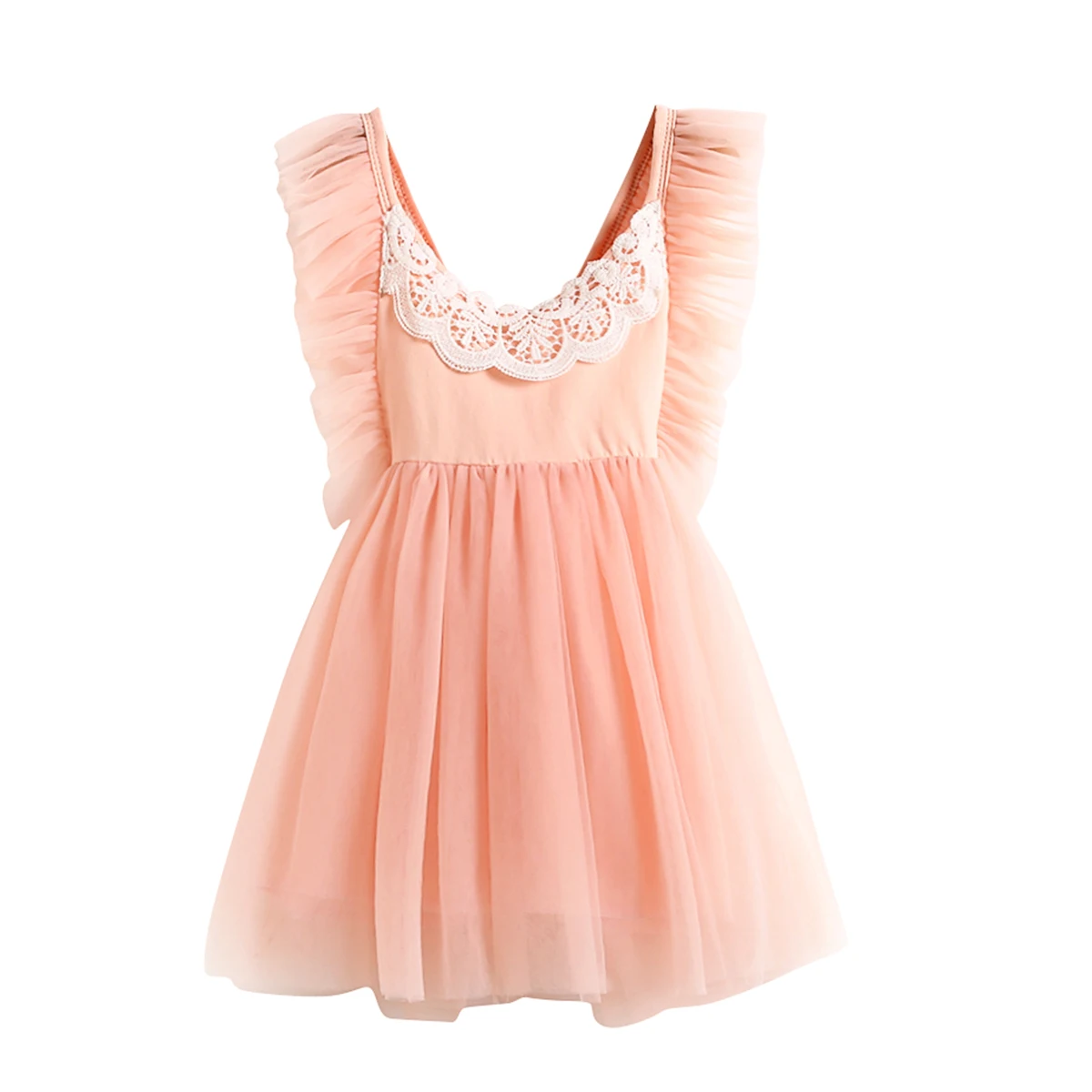 Boiiwant 2-6Y Adorable Kid Girl Baby Princess Dress Lace Floral Birthday Clothes Ruffle Sleeveless Tutu Tulle Party | Детская одежда и