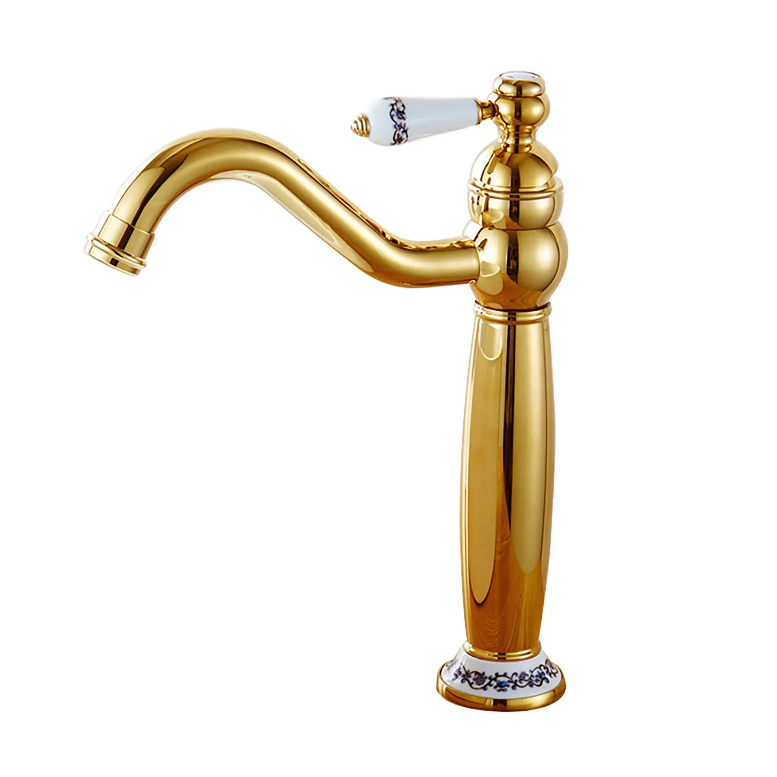 

Brass Retro Bathroom Basin Sink Mixer Taps Deck Mounted Single Holder Spout Gold Faucet Kitchen 2021 Torneiras Para Banheiro