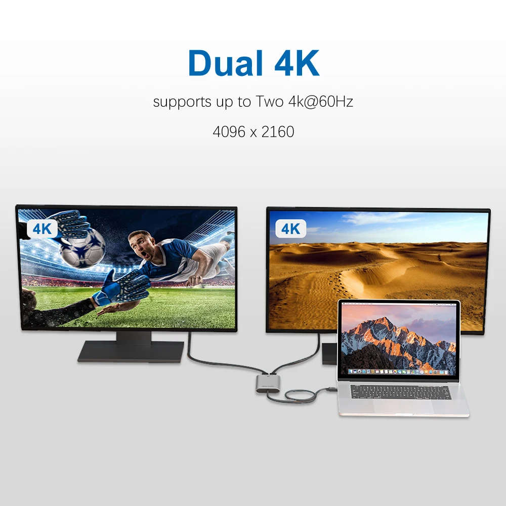 Адаптер Thunderbolt 3 dual HDMI Copmatible Display adapter USB C Hub конвертер Поддержка 4K Ultra HD Type