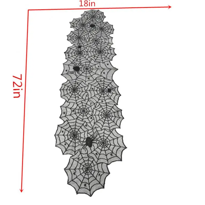 1 шт. украшение на Хэллоуин чехол стол в виде паука Черная кружевная скатерть