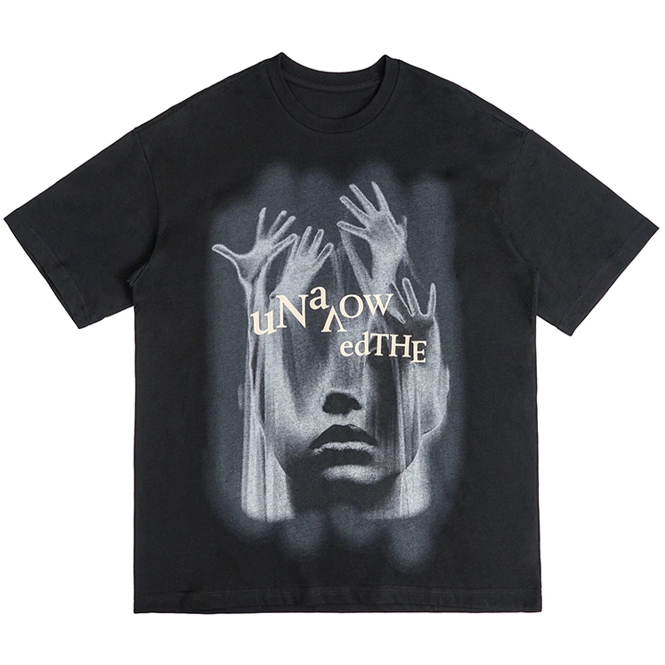 

LACIBLE Harajuku Tees Shirts Creative Hands Face Punk Rock Gothic Tshirts Streetwear Hip Hop Casual Cotton Short Sleeve Tops