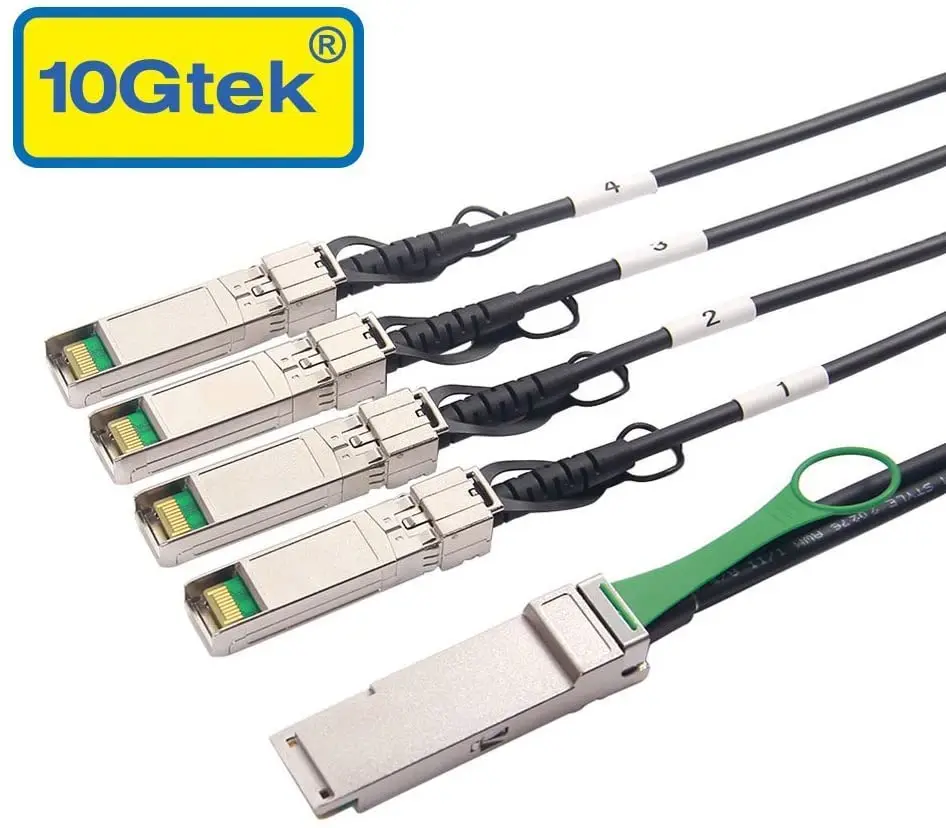 40G QSFP+ to 4xSFP+ Breakout DAC - 40GBASE-CR4 Passive Direct Attach Copper Twinax QSFP to SFP Cable for Cisco QSFP-4SFP10G-CU3M