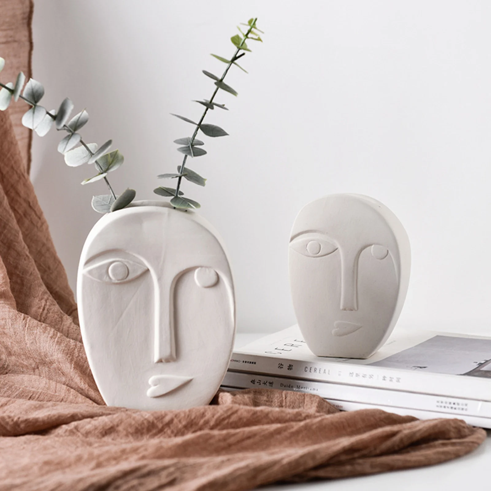 

Home Decor Ceramic Vase for Flowers Modern Human Face Art Portrait Nordic Decor Design Home Vase Luxury Pot For Dried Flower