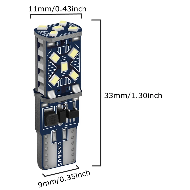 

4x T10 W5W WY5W 2825 168 501 LED Light Canbus No Error Car Parking Lights Auto Wedge Turn Side Interior Reading Dome Bulbs 12V
