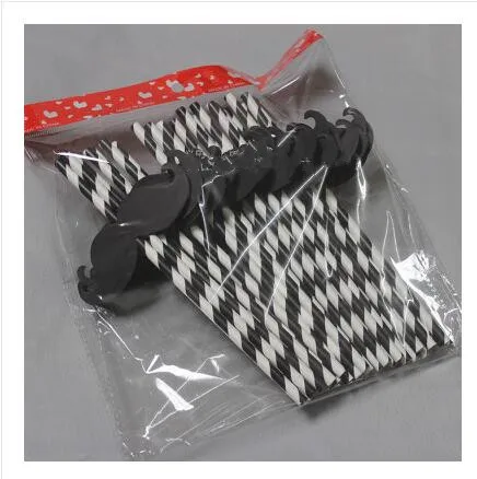A 25pcs Усы/борода/губы бумажные соломинки для свадьбы Рождество День рождения украшения, праздничные и вечерние принадлежности - Цвет: A 25pcs