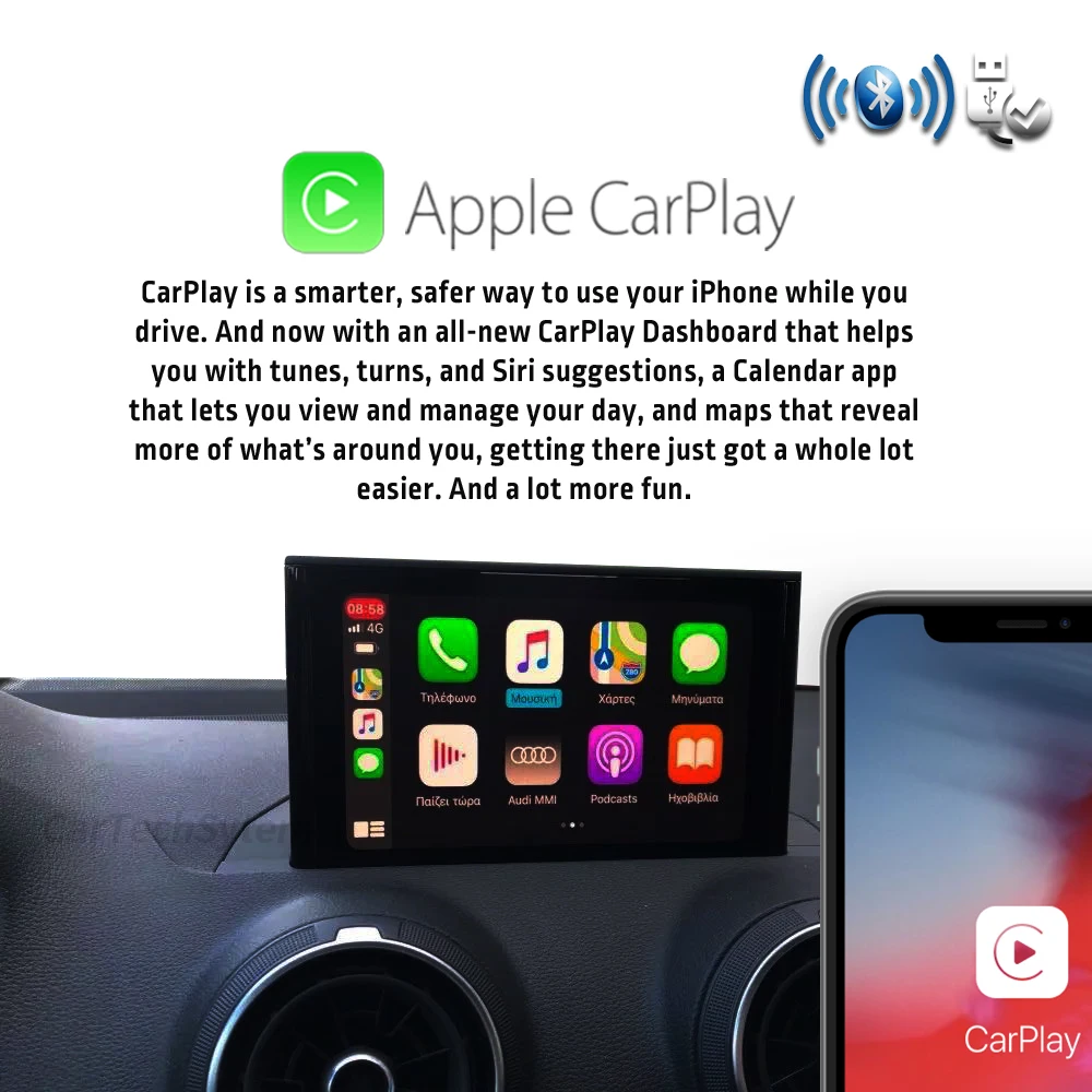 Беспроводной Apple CarPlay Android Авто модифицированный модуль для Audi A3 8V 2013-2019