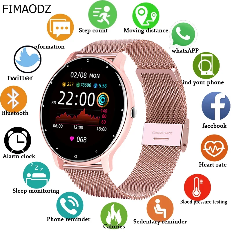 

Smart Watch Women Lovely Bracelet Heart Rate Blood Pressure Monitor Smartwatch Ladies Gift Watches Men For Huawei Android IOS