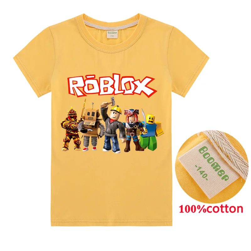 2021 весенне-летняя детская футболка с короткими рукавами одежда Roblox Одежда для