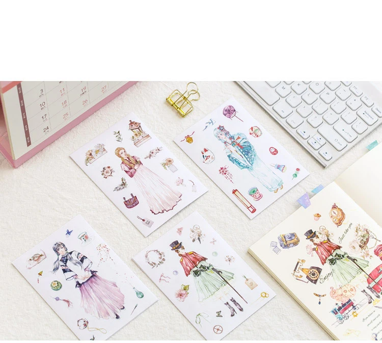 Special oil and paper stickers in the 19th century series of creative antique style European plane stickers in 6 pieces