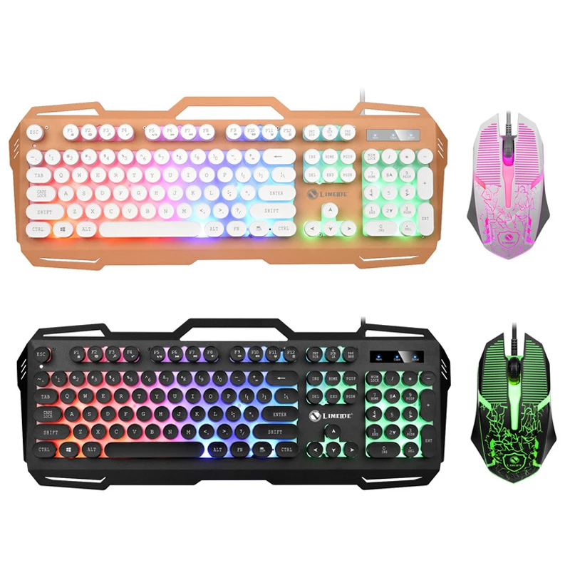 Ретро Механическая Проводная клавиатура мышь наборы круглых левитационных