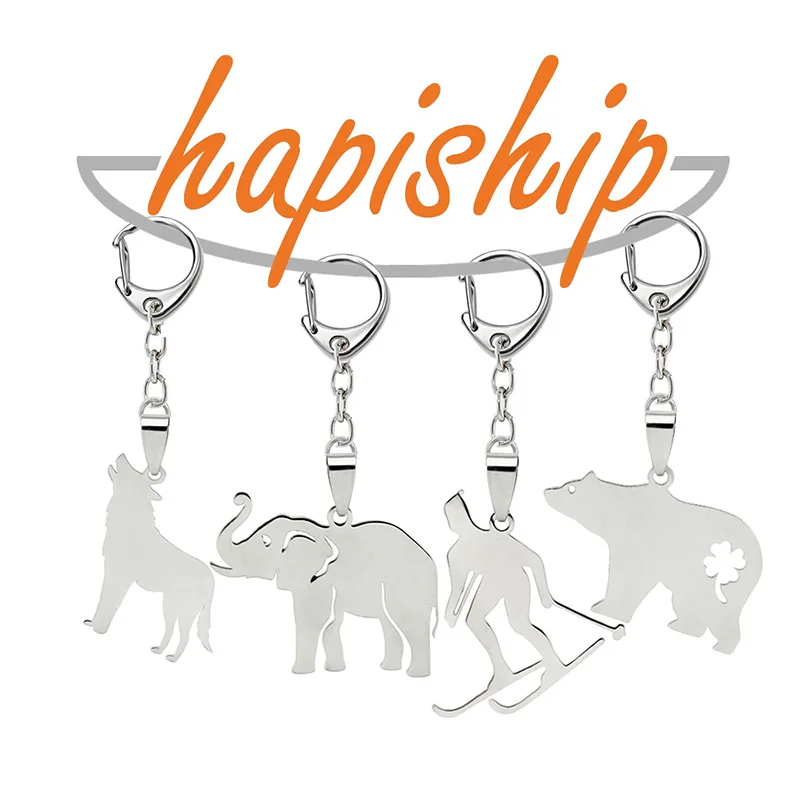 Hapiship 2018 Женская/Мужская мода из нержавеющей стали Единорог слон волк ювелирные