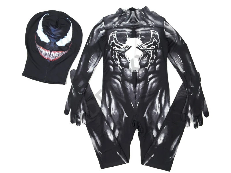 Новый симбиан Человек паук костюм Venom Детский Комплект Комбинезон Маска для