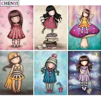 chenyi 5d diamond painting cartoon girl mosaic picture full drill square diamond embroidery diy cross stitch kits new year decor