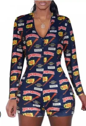 Женский комбинезон для сна с пуговицами и сиамским сексуальным v образным