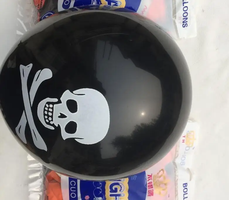 10 шт./лот пиратские рождественские черные воздушные шары на Хэллоуин Череп