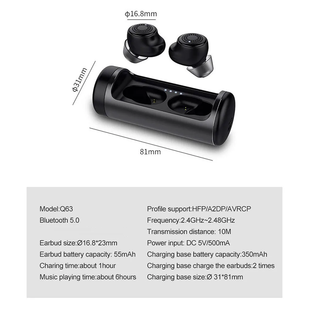 OVEVO спортивные водонепроницаемые TWS Bluetooth 5,0 наушники-вкладыши шумоподавление музыкальный наушник с зарядным устройством удобно носить