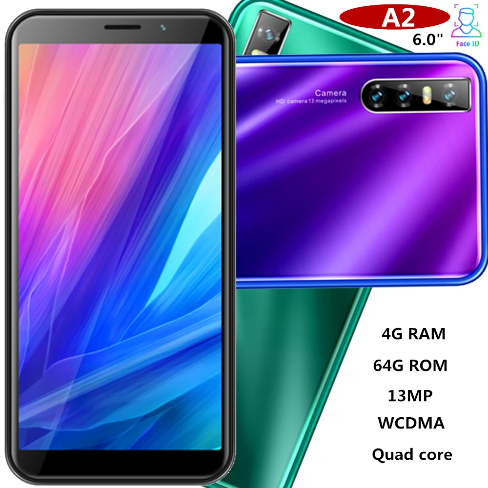 A2 quad core смартфонов 4G Оперативная память 64G Встроенная 13MP камера 6 0 &quotcelulars face ID
