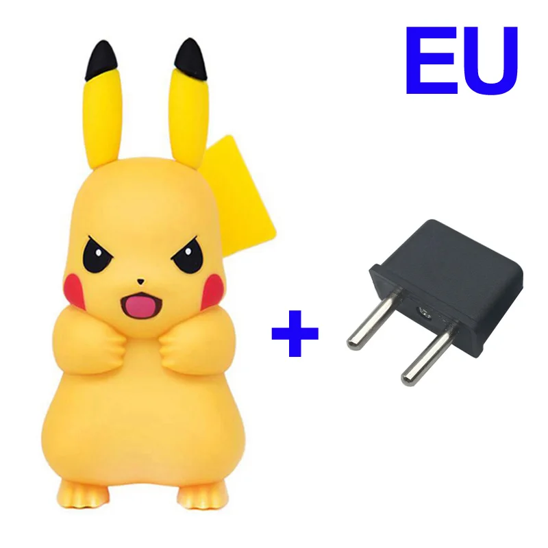Милый адаптер для мобильного телефона Pikachue USB зарядное устройство для iPhone Xs Xr Max X 8 7 6s 6 Plus 5 5S 5c разъем - Тип штекера: EU Plug