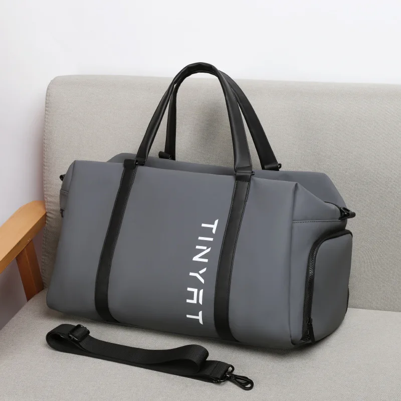 Portable Gym Bags Men Fitness Training Traveling Handbag PU Leather Luggage Waterproof Shoes Compartment Bags sac de sport XA863