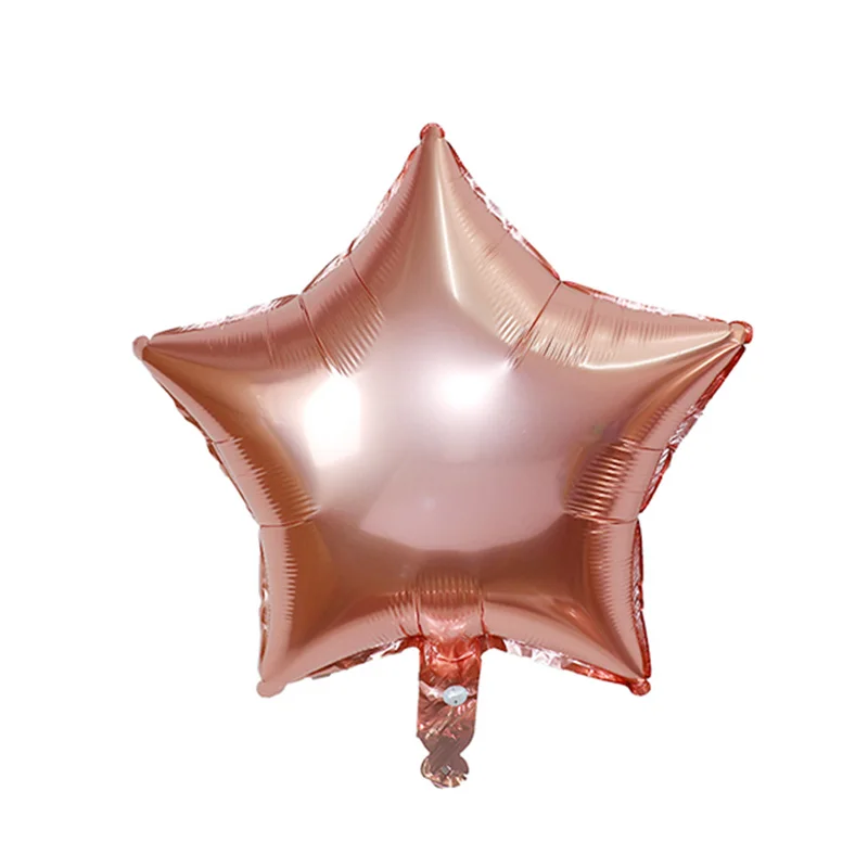 rose gold 12 шт. детский душ 18 дюймов Розовый Белый Звездные гелиевые фольгированные шары для девочек с днем рождения принадлежности для вечеринки 1st вечерние украшения воздушный шар - Цвет: rose gold