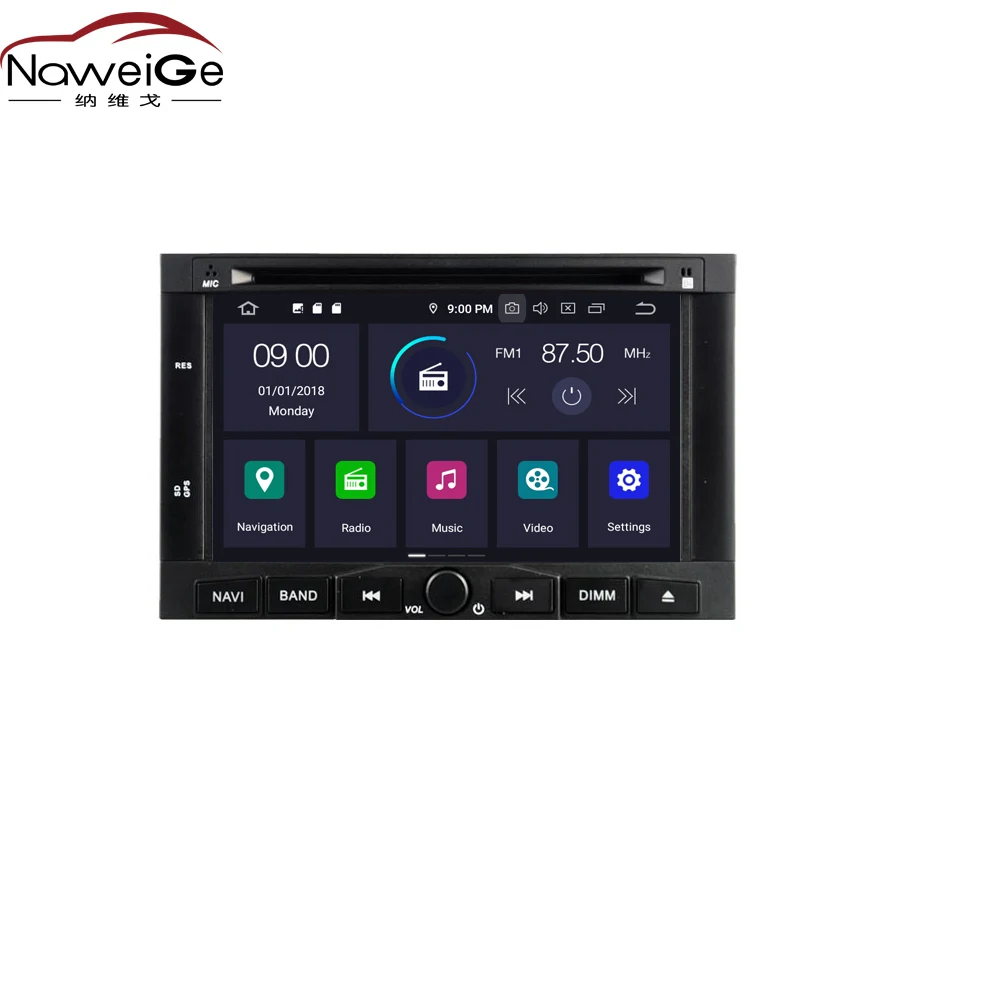 NaweiGe 7 дюймов Android Восьмиядерный 9 0 PX5 4 + 32 ГБ Автомобильный dvd для peugeot 3008/5008 2009-2011